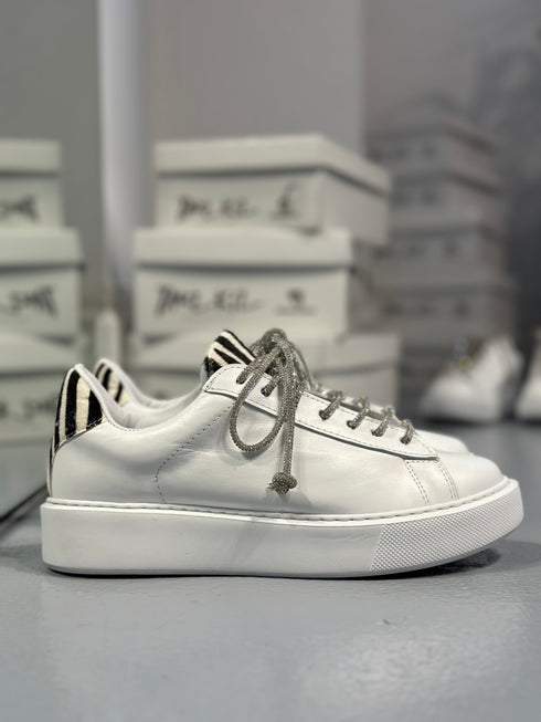 AFRO BEYAZ ZEBRA ORJİNAL DERİ SPOR AYAKKABI